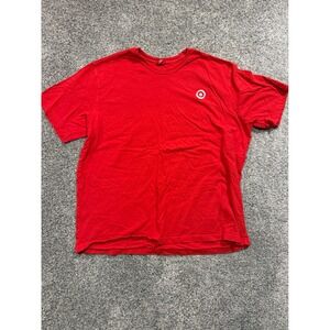 Target T-Shirt Mens 2XL Red Embroidered Logo Short Sleeve Cotton Casual